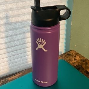 Purple Hydro Flask 18oz with Straw Lid